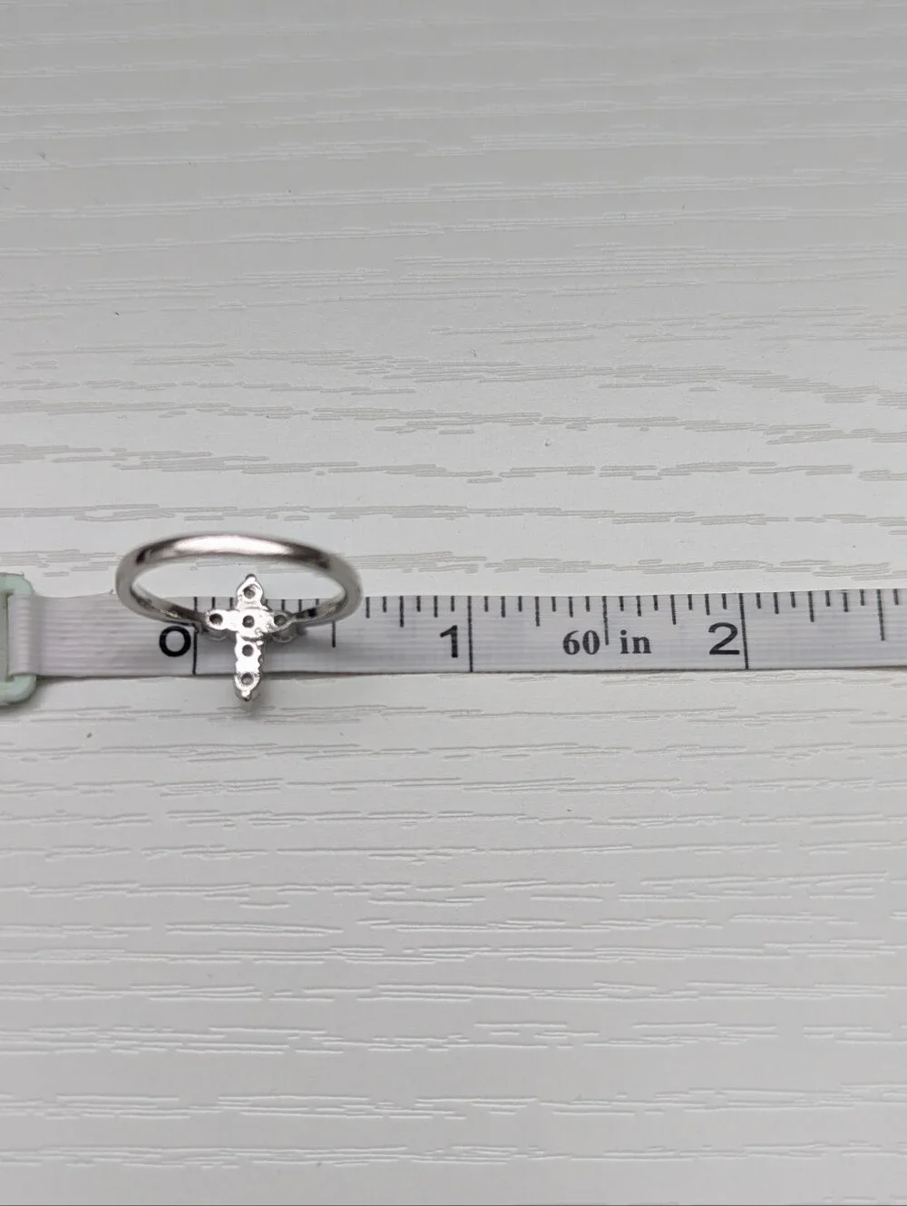Silver Cross Cubic Zirconia Ring Christian Christmas Wedding Religious Sz 7